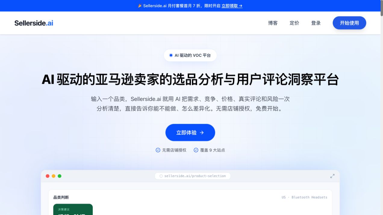 Sellerside.ai 产品界面